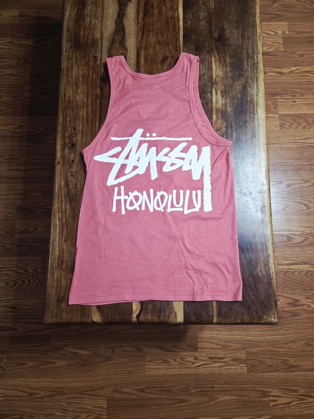 Stussy Honolulu -Cut Tag- Coral Pink/White Colored Tank-Top